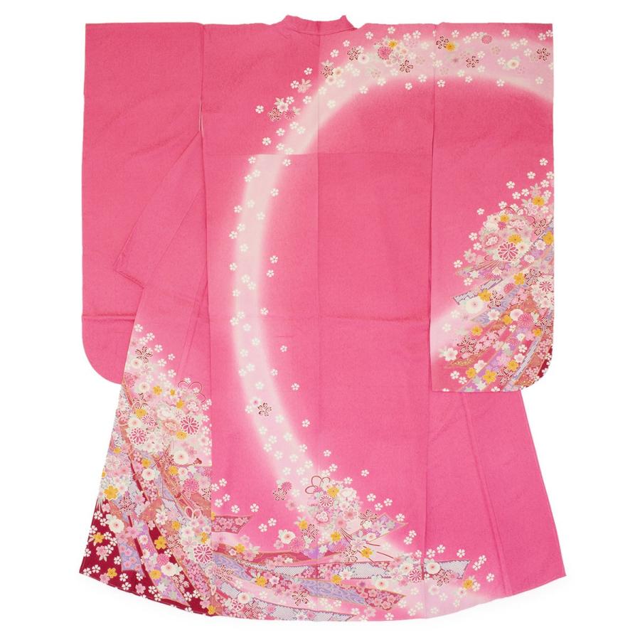 振袖セット 販売 ピンク 金色 ラメ 桜 菊 熨斗 金通し 絵羽柄 正絹