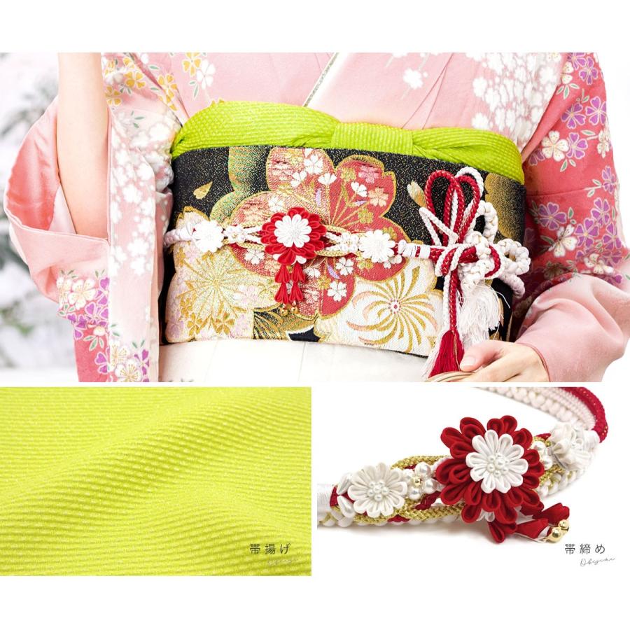 振袖セット 販売 ピンク系 ラメ 桜 流水 波 ぼかし 金通し 絵羽柄 正絹