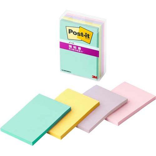 3M ポストイット 付箋 強粘着 ノート 75mm×50mm 4色 656SS-MC-5N ( 45