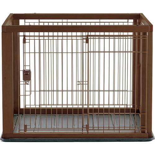 リッチェル 木製スライドペットサークル ワイド ダークブラウン ( 1台