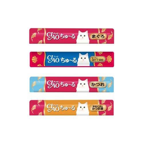 チャオ ちゅ〜る まぐろ・かつおバラエティ 4種 ( 14g*40本入 )/ ちゅ