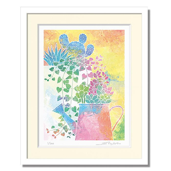 原画 花 額付き 植物 静物画 絵画 アクリル画 現代アート 手描き 一点