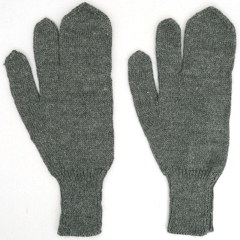 メール便可 スイス軍 シューティング ミトングローブ ウール グレー