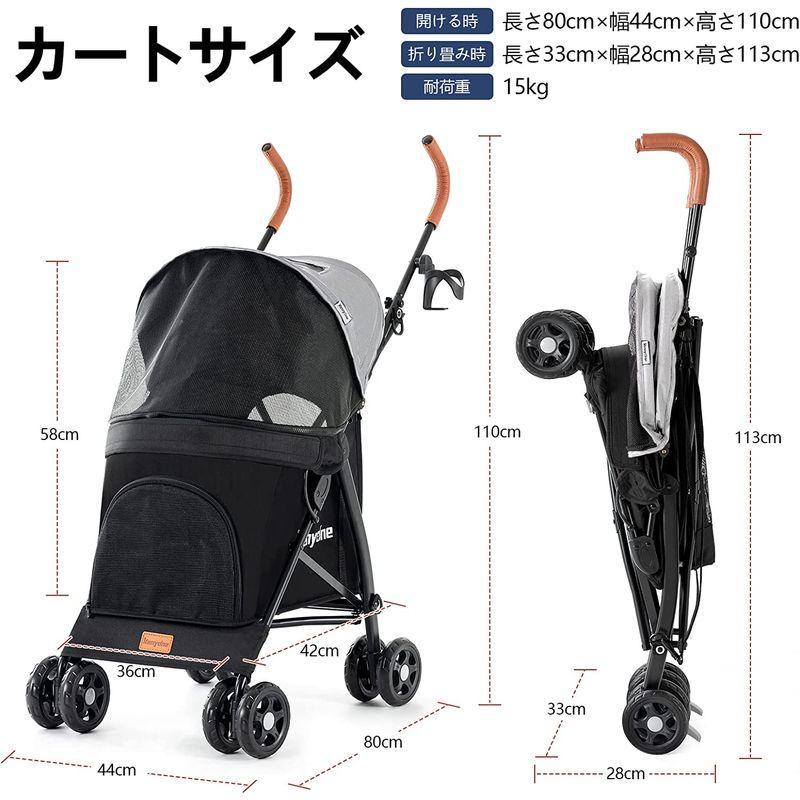 Kenyone ペットカート 折りたたみ 犬用ペットベビーカー 4輪