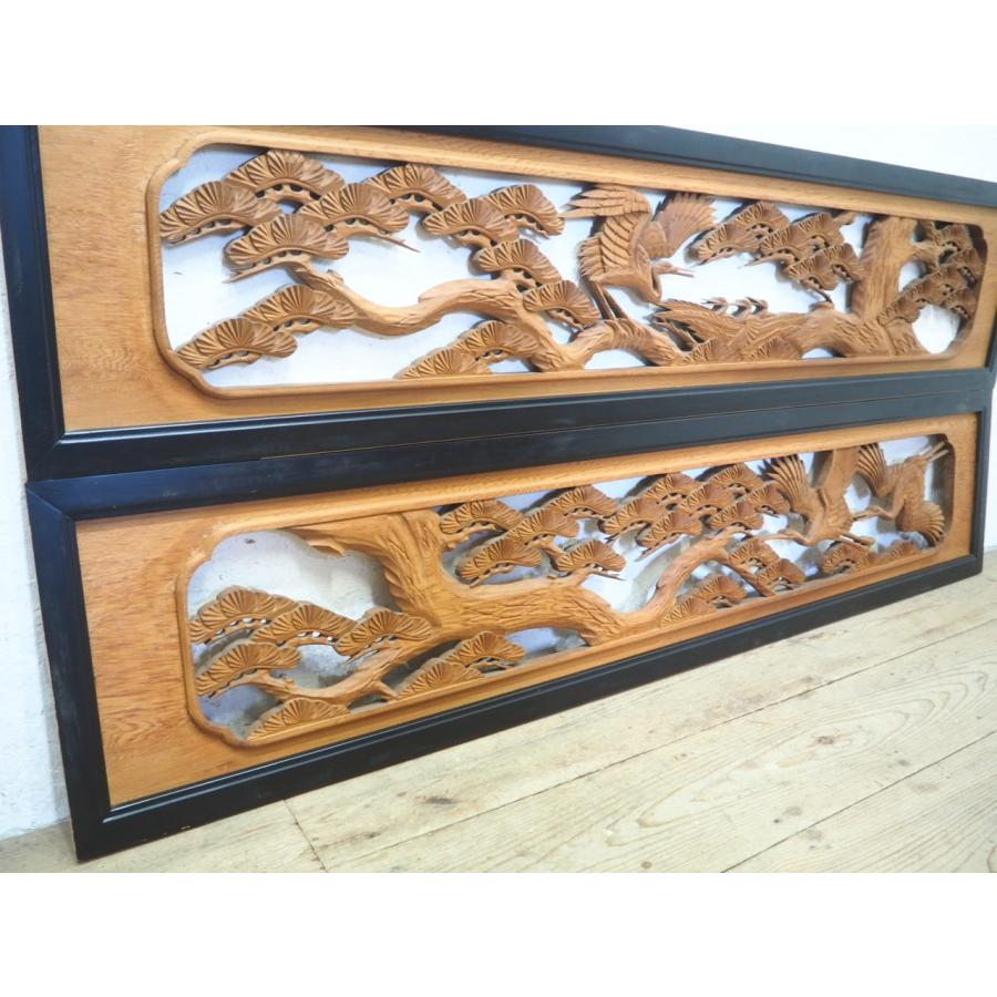 タO0316◇【H37,5cm×W168cm】×2枚◇木彫りデザインのレトロな古い木製