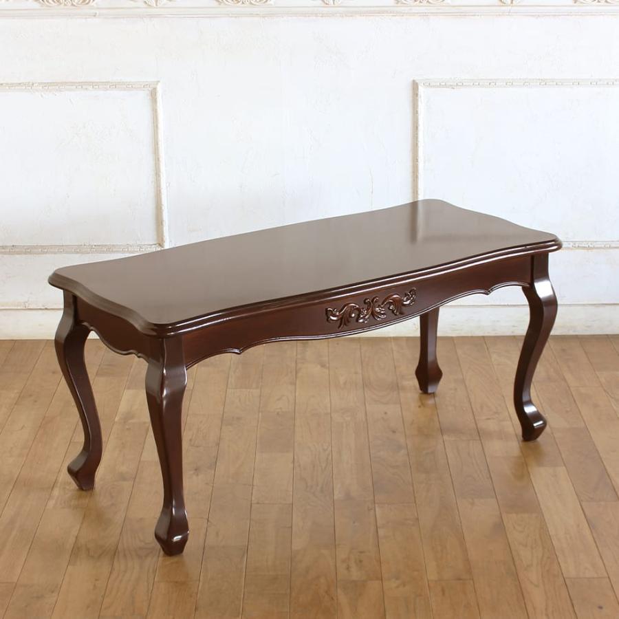 コーヒーテーブル 猫脚 ロココ調 彫刻家具 かわいい ソファ テーブル