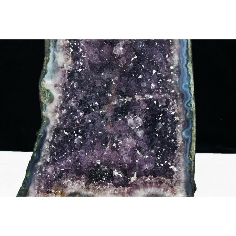 17.6Kg アメジストドーム ブラジル産 カルサイト共生 台座付き 同梱