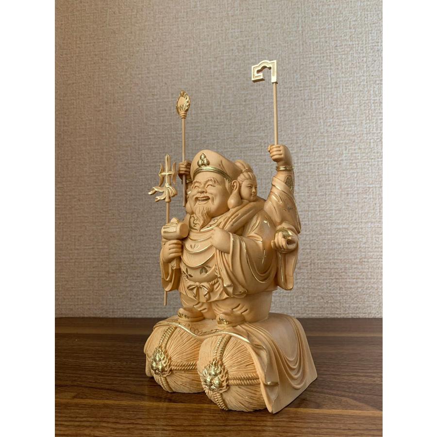 仏像 三面六臂大黒天像 三面大黒天像 七福神 商売繁盛 福徳開運 檜木