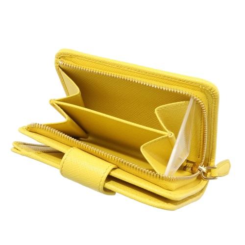PRADA（プラダ） 二つ折り財布 レディース サフィアーノ イエロー