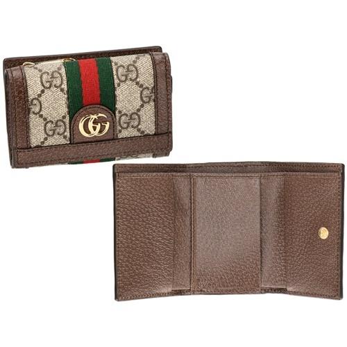 GUCCI（グッチ） 三つ折り財布 レディース オフィディア ブラウン