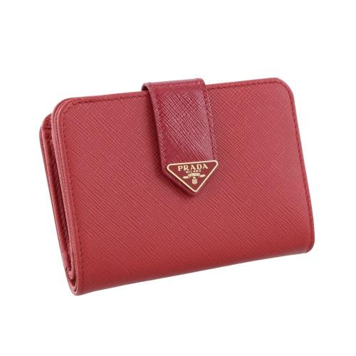 プラダ 二つ折り財布 レディース サフィアーノ トライアングルロゴ