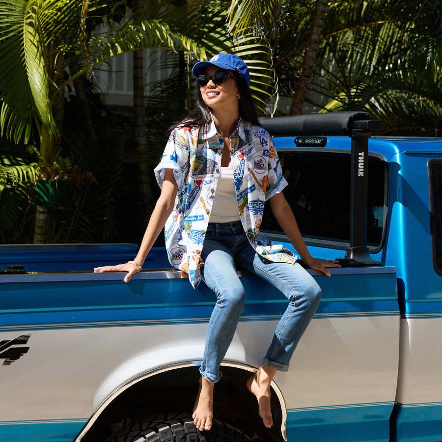 MLB ドジャース アロハシャツ ハワイアン Scenic Aloha Shirt レイン