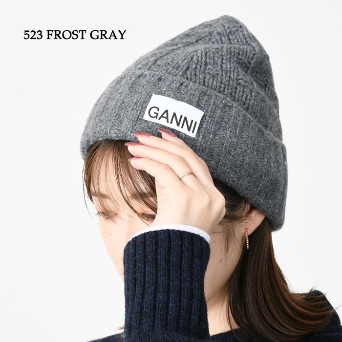 GANNI ガニー ニット帽 ビーニー 帽子 ウールケーブルビーニー A5111
