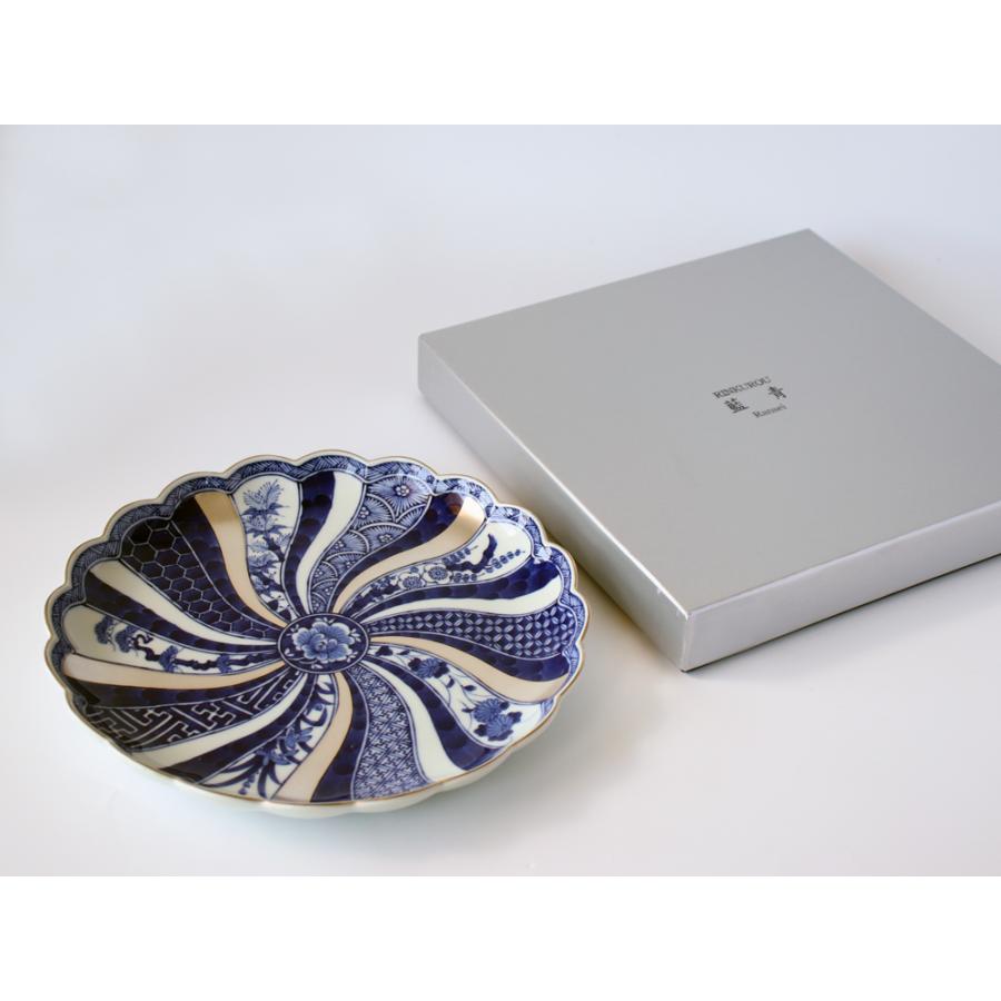 林九郎窯 古伊万里様式 藍青シリーズ 銀彩祥瑞 プレート24.5cm 波佐見