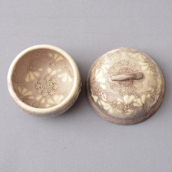 香合 茶道具 森里陶楽 作 紫三島鈴香合 : 茶道具専門店 (有)菊池商店