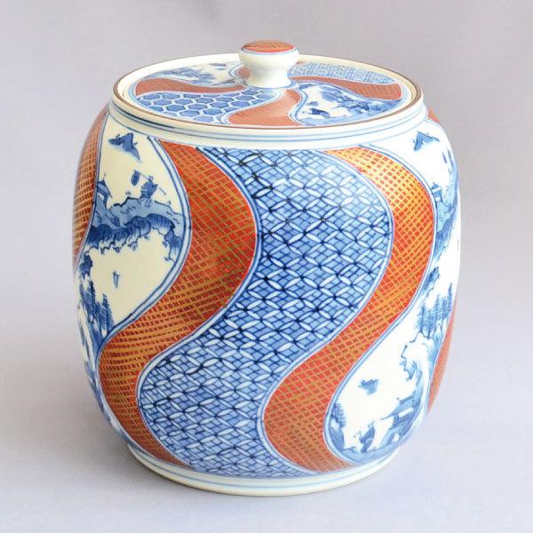 水指 茶道具 手塚祥堂 作 祥瑞捻文金襴手水指 : 茶道具専門店 (有)菊池