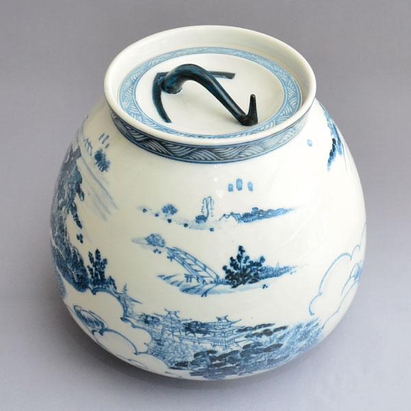 水指 茶道具 石崎英治 作 近江八景芋頭水指 : 茶道具専門店 (有)菊池