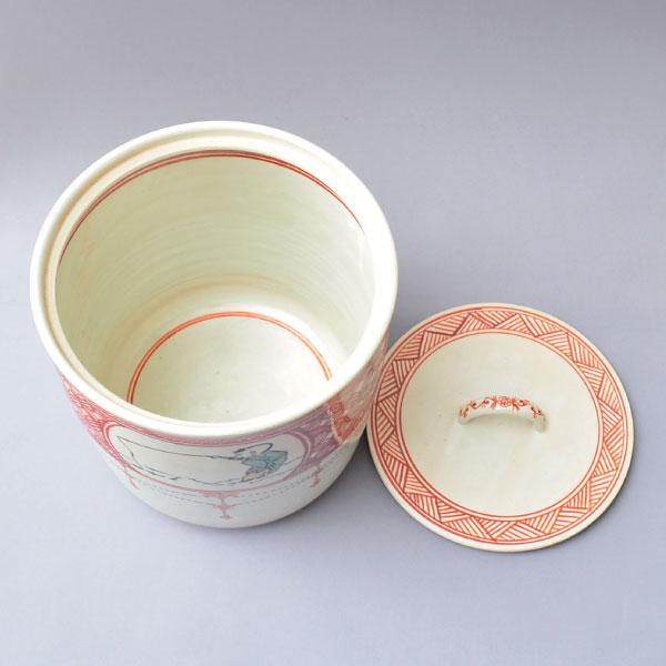 水指 茶道具 榊原勇一 作 赤絵唐子紋水指 : 茶道具専門店 (有)菊池商店