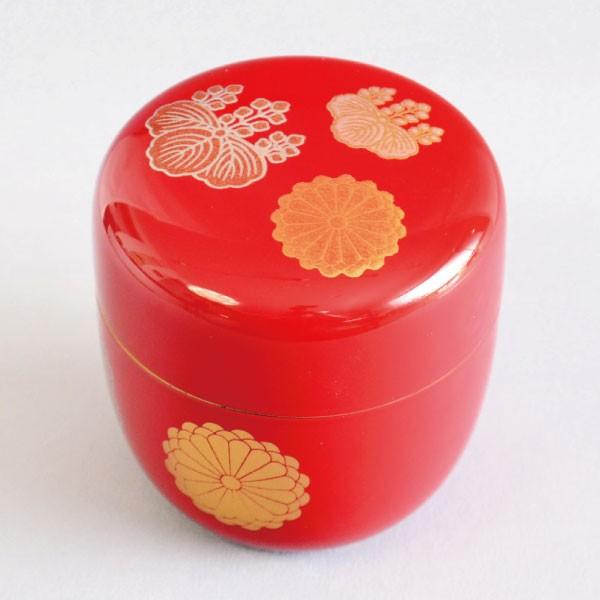 茶道具 棗 木乾製 朱塗 高台寺蒔絵 中棗 : 茶道具専門店 (有)菊池商店