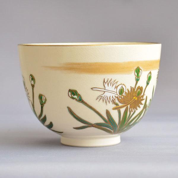 茶碗 茶道具 三代 杉田祥平 作 色絵鷺草ノ画茶碗 : 茶道具専門店 (有