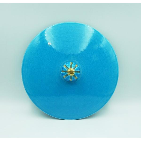 茶道具 水指 末広水指 浅黄交趾 御室窯 桐箱 : 新古茶道具 さかい