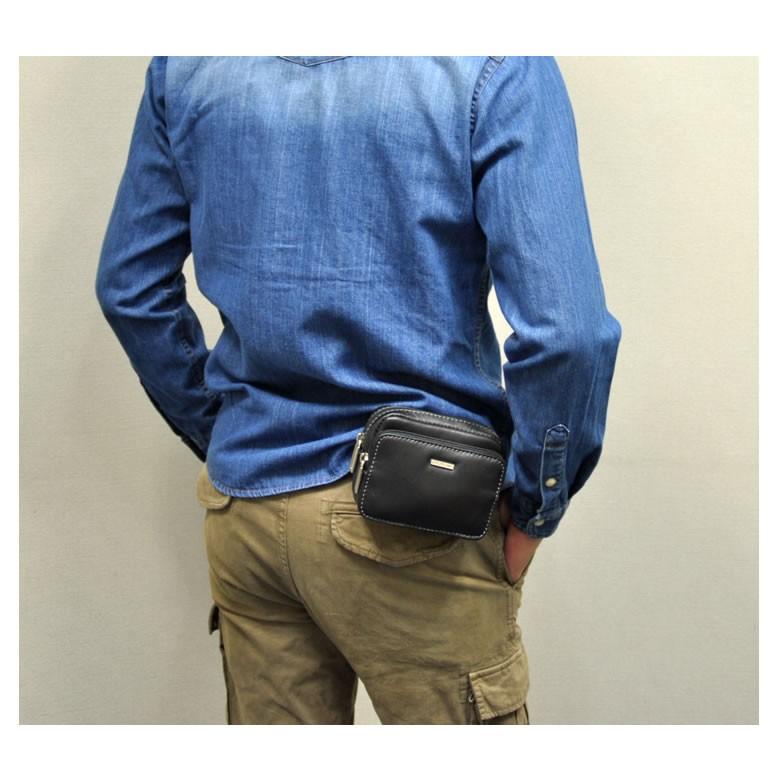 ベルトポーチ メンズ 革 ビジネス 仕事 40代 50代 ウエストポーチ