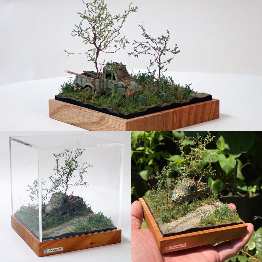 林道に放置されたミゼット ：Art Stage K 塗装済完成品 1/50スケール