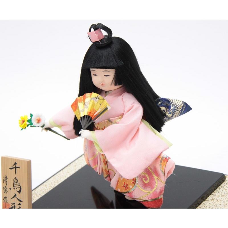アウトレット品 雛人形ケース人形 8号 千鳥人形 扇（台輪四方） 舞踊