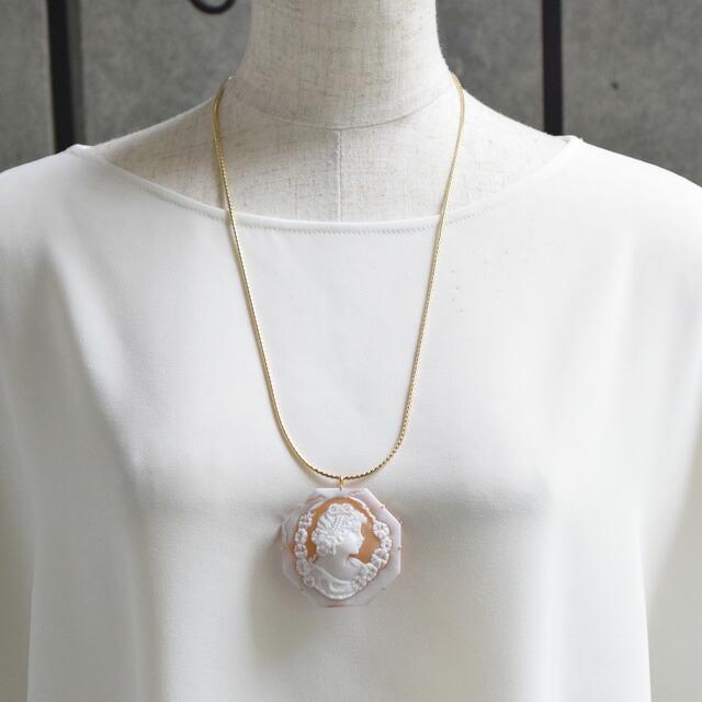 カメオ ブローチ ネックレス 50代 60代 レディース イタリアン シェル