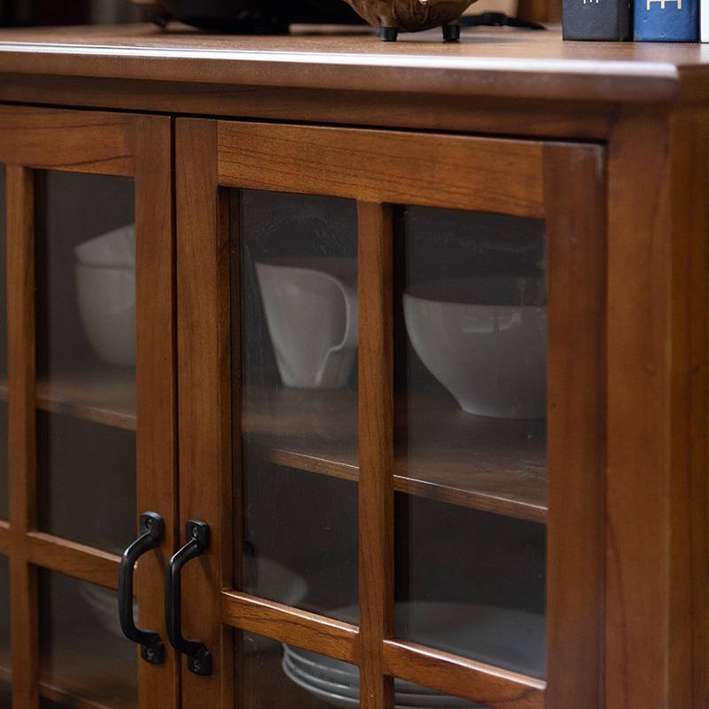 ガラス キャビネット 食器棚 おしゃれ リビング 収納 木製 天然木 幅
