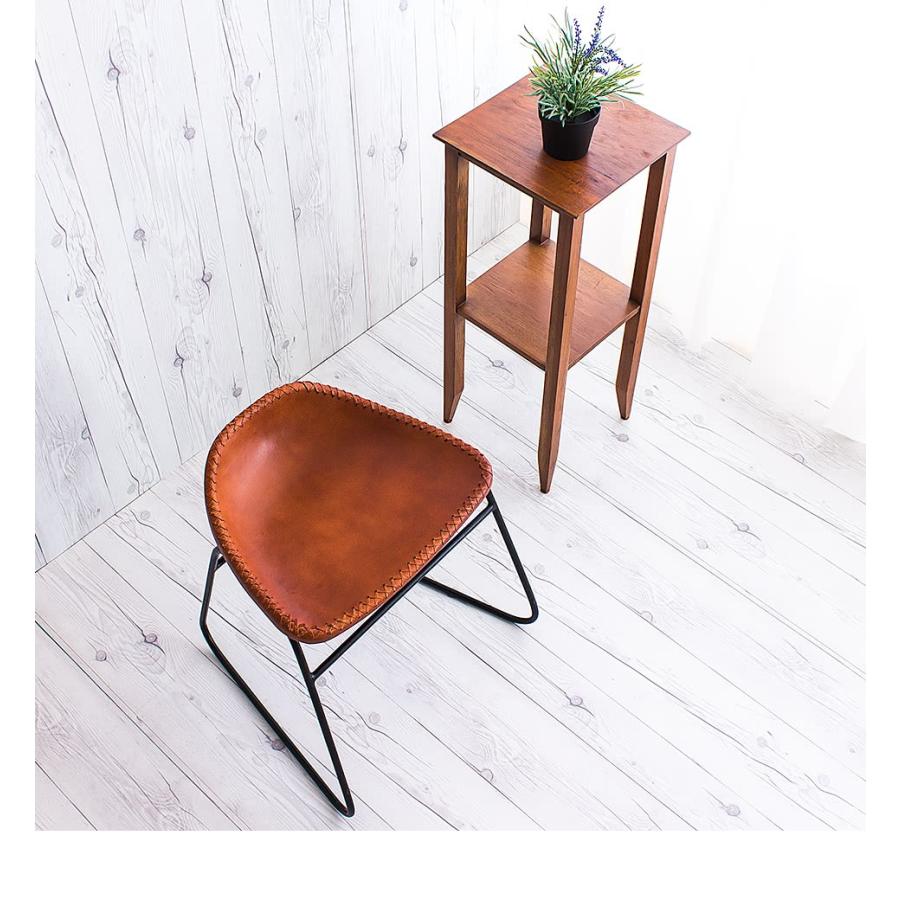 アイアンと本革のスツール キャメル レザースツール 本革スツール