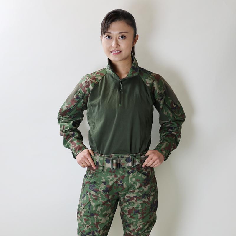 ハンドメイド 陸自迷彩コンバットシャツ 上下セット Mサイズ相当
