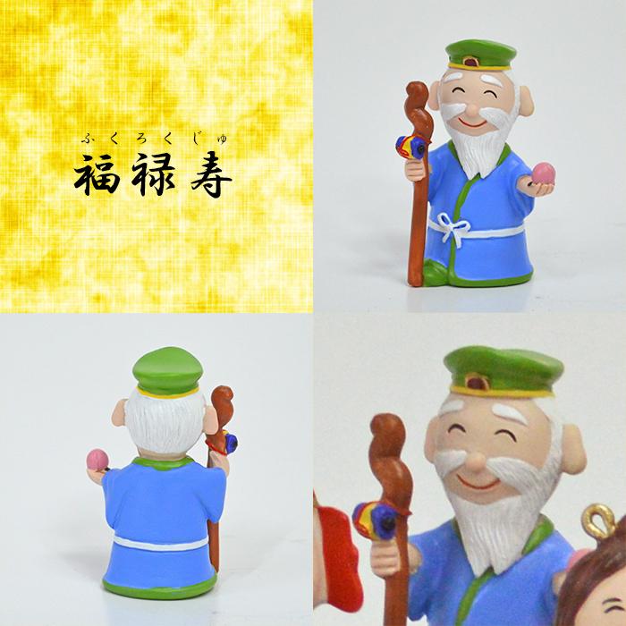 時代提物 七福神根付 天然素材 【寿老人】高さ約3.7cm 重さ約22g