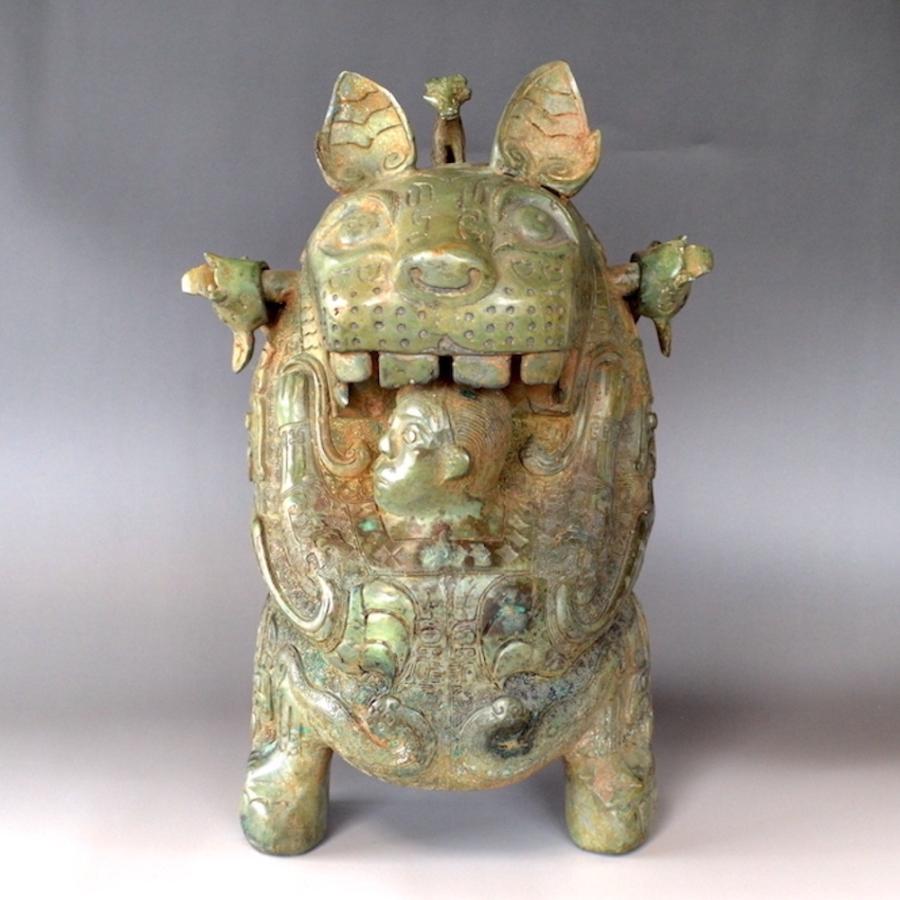 中国骨董 虎2頭 陶芸品 無銘時代物 古美術品 アンティーク コレクター