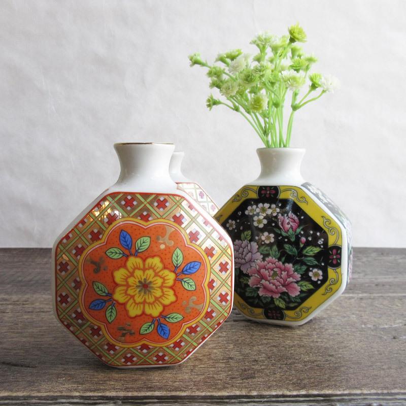 香蘭社 花瓶 茶席の花 壺 フラワー ベース ツボ 八角花瓶 共箱 茶道