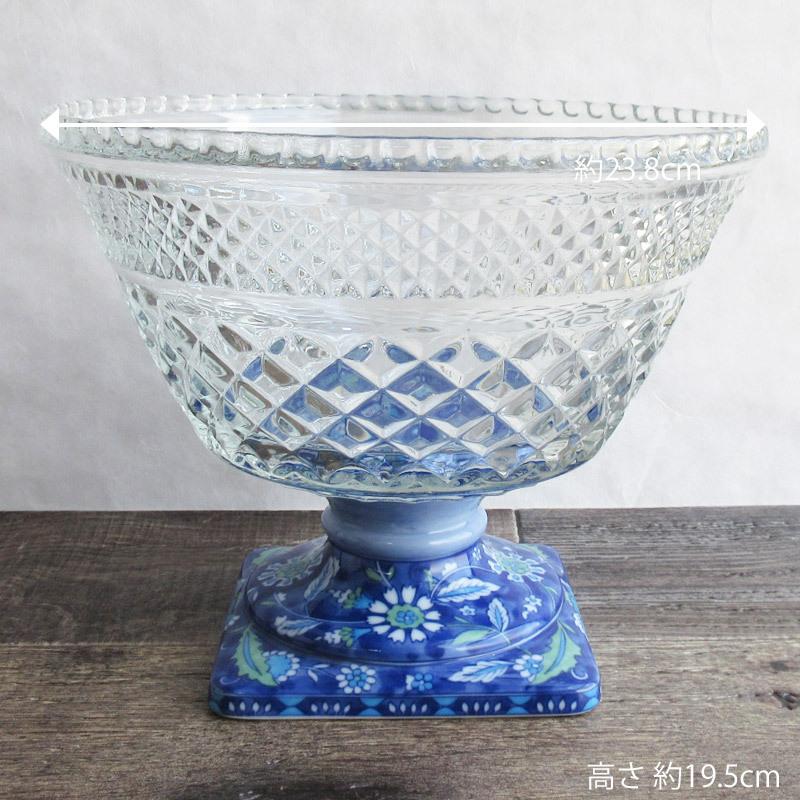 龍峰窯 ガラス コンポート 大 / ガラス鉢 デザート鉢 大鉢 フルーツ