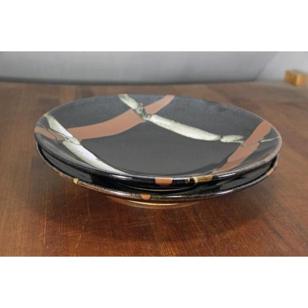 益子焼 黒釉イゲタ尺皿 30cm 大皿 鍋皿 民芸陶器 ましこやき 土物