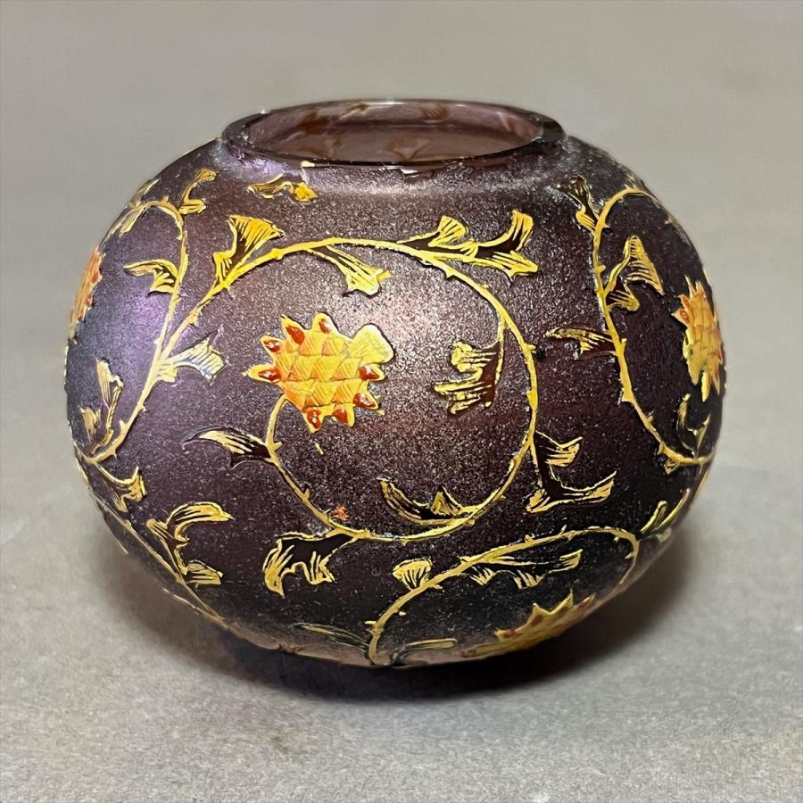 DAUM NANCY ドーム ナンシー 金彩 アザミ 花図 ミニチュア 花生 花器