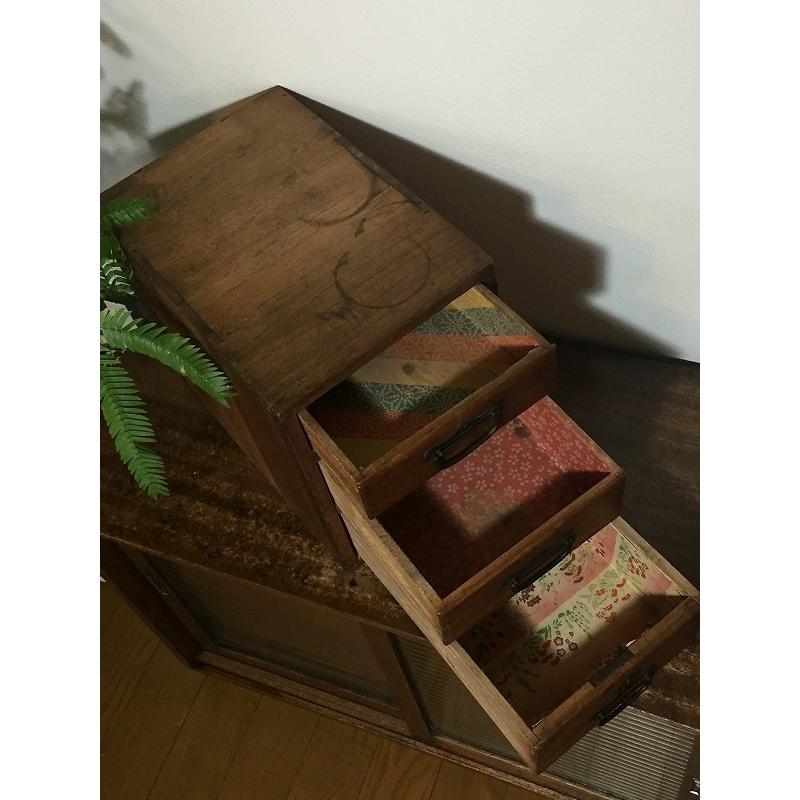 昭和 レトロ アンティーク 木製小引出 小物入 鍵付 : SK STORE - 通販