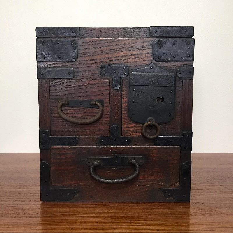 アンティーク 明治時代 欅 懸硯 船箪笥 時代箪笥 小箪笥 日本製 : SK