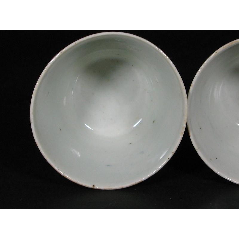 古伊万里 染付 松竹梅文 べた底高台 蕎麦猪口 2客セット (8) : SK