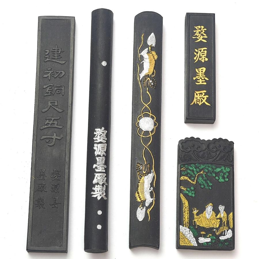 趣楽】 中国古玩 書道具 古墨10個入り巻物 巻墨 I1901 : 趣楽堂