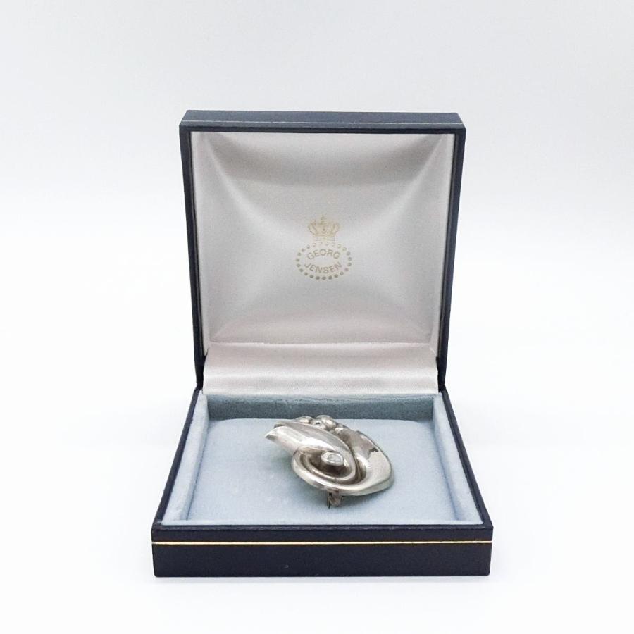 925シルバー ブローチ #100B ムーンストーン Georg Jensen（ジョージ