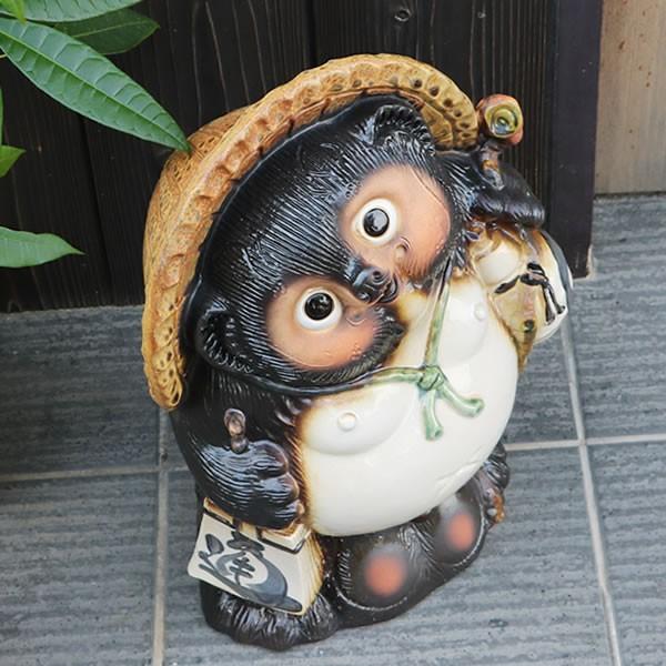 狸庵作 信楽焼 狸 高さ62cm 大型 手作り 置物 商売繁盛 開運 狸庵作