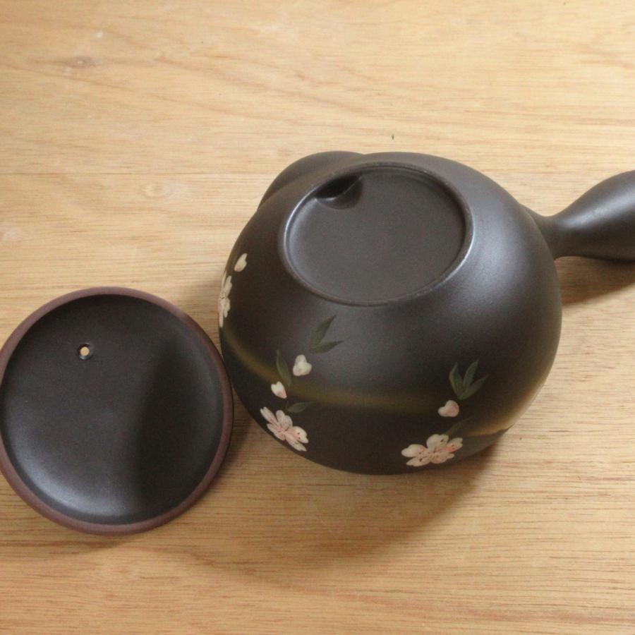 急須 黒泥桜ぼかし急須 網付 さわやかアミ 430cc 茶器 おしゃれ 業務用