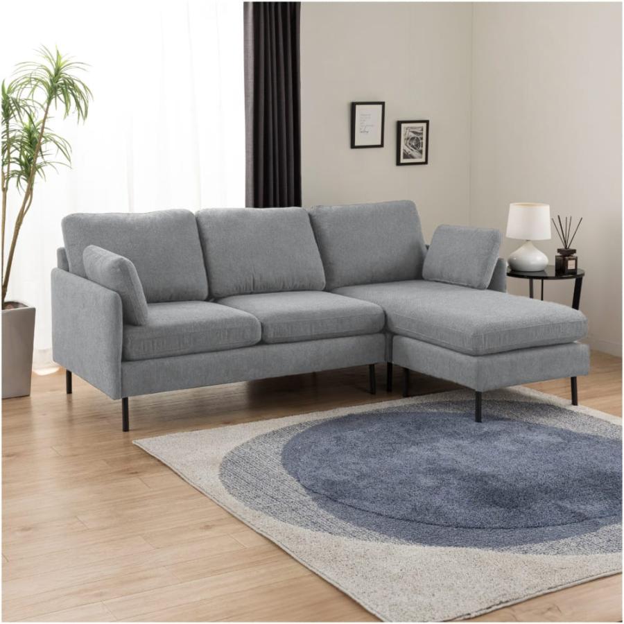 シェーズロングソファ レイ ライトグレー 【ホームズ オリジナル