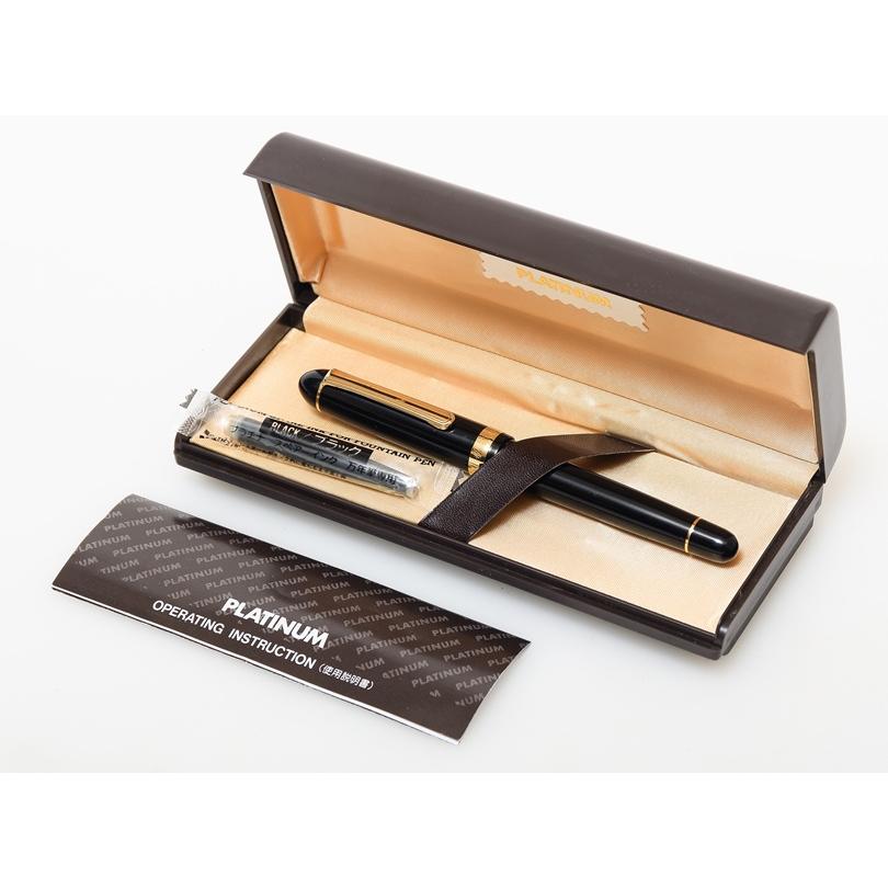 3776 センチュリー プラチナ 万年筆 ペン先14K 585 ブラック ゴールド