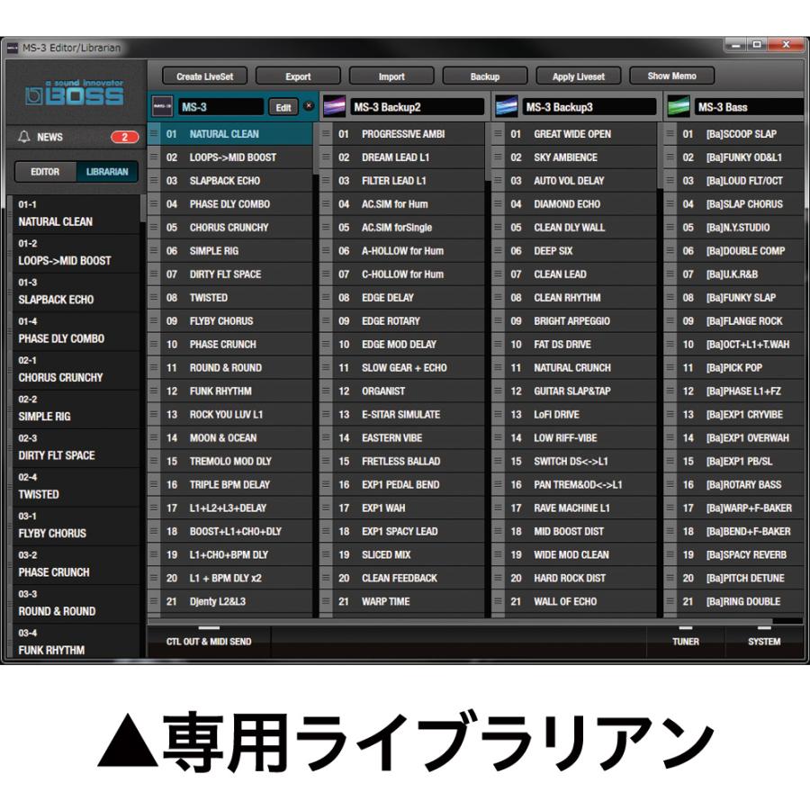 BOSS（ボス） MS-3 Multi Effects Switcher マルチエフェクター