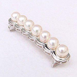 帯留め 和装 真珠帯留め パール 帯留 オビドメ あこや本真珠 7-7.5mm