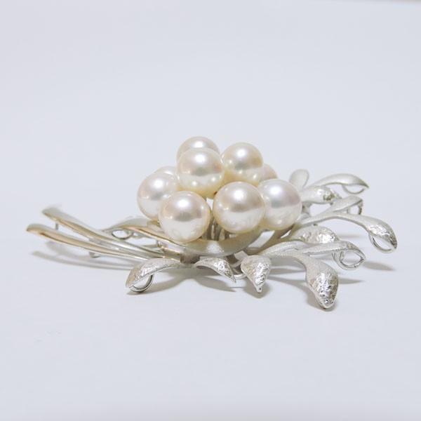 パール ブローチ パールブローチ フォーマル 花 フラワー リーフ